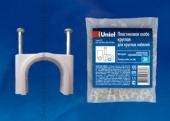Пластиковые скобы Uniel UCC-R30 White 100 POLYBAG - купить в Уфе