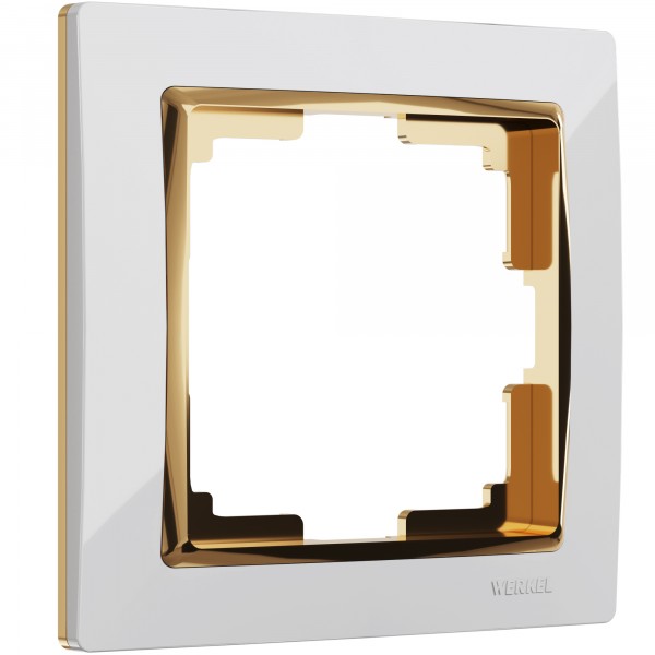 Рамка на 1 пост Werkel WL03-Frame-01-white-GD Snabb (белый/золото) - купить в Уфе