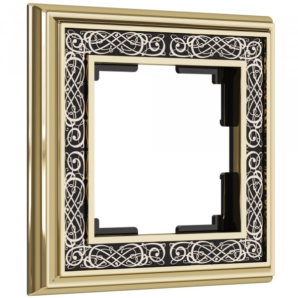 Рамка на 1 пост WL77-Frame-01 Palacio Gracia (золото/черный) - купить в Уфе