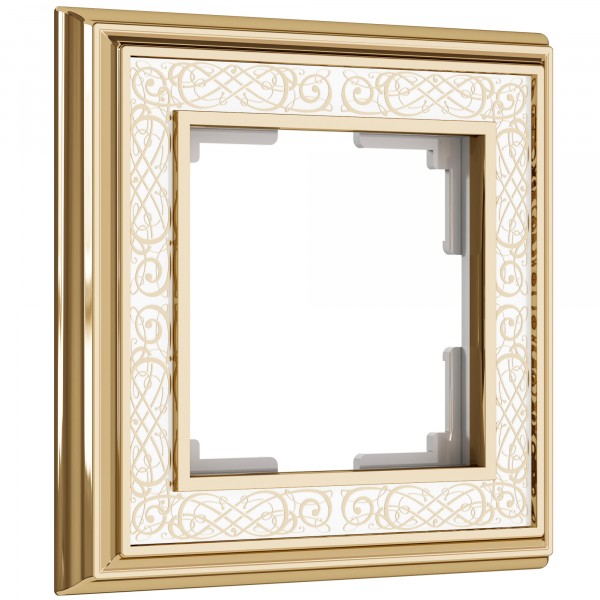 Рамка на 1 пост WL77-Frame-01 Palacio Gracia (золото/белый) - купить в Уфе